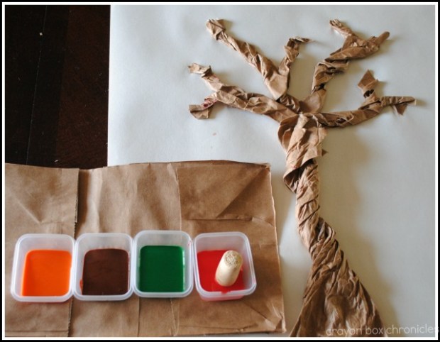Tree Cork & Utensil Painting @ Crayon Box Chronicles 