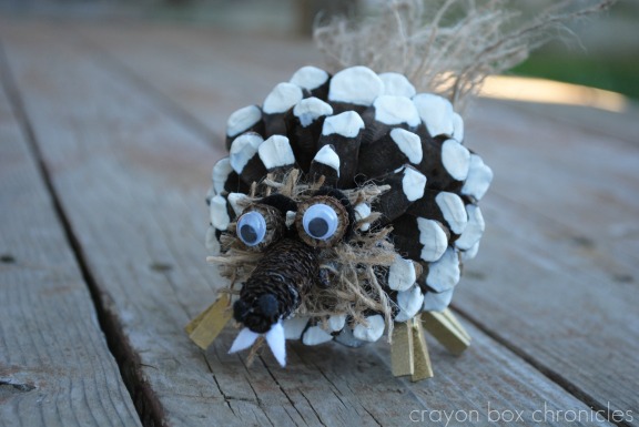 Saber-Toothed Squirrel Pine Cone Craft @ Crayon Box Chronicles 