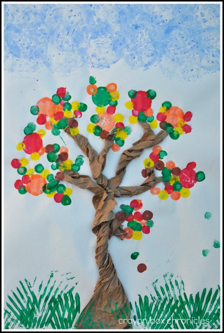 Tree Cork & Utensil Painting @ Crayon Box Chronicles 