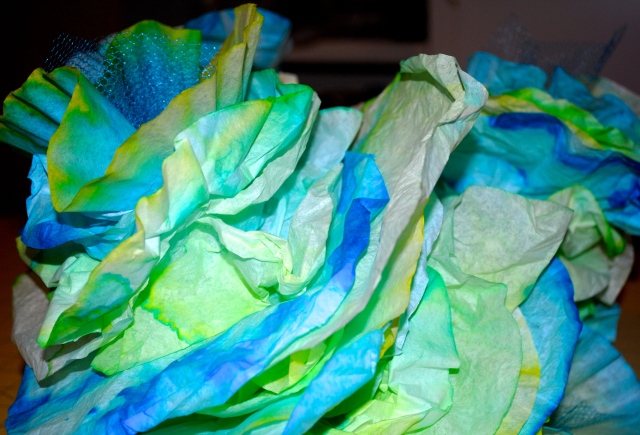 Dyed Coffee Filter Sea Coral - Under The Sea Birthday Party @ Crayon Box Chronicles 