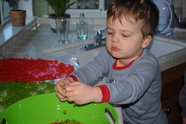 Sensory Colored Pasta Bin by Crayon Box Chronicles