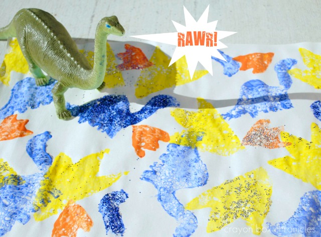 Dinosaur Sponge Painting by Crayon Box Chronicles