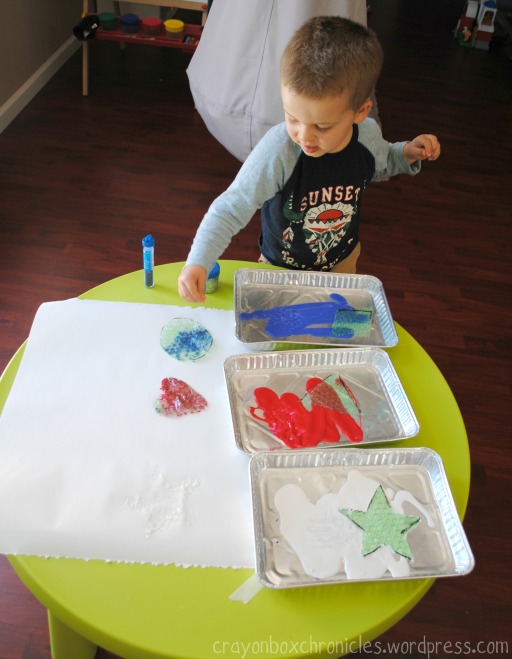 Shapes Bubble Wrap Painting by Crayon Box Chronicles 