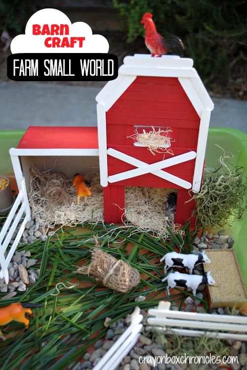 Farm Small World with Barn Craft by Crayon Box Chronicles