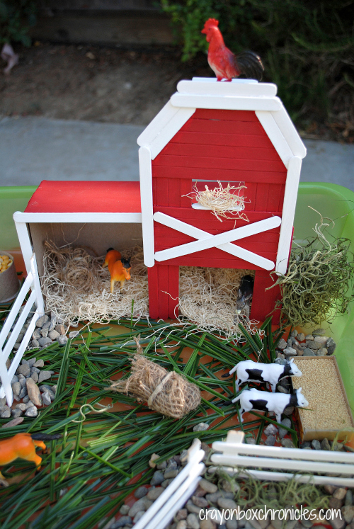 Farm Small World with Barn Craft by Crayon Box Chronicles