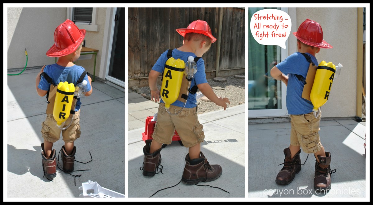 DIY Fireman Air Tank & Pretend Play by Crayon Box Chronicles