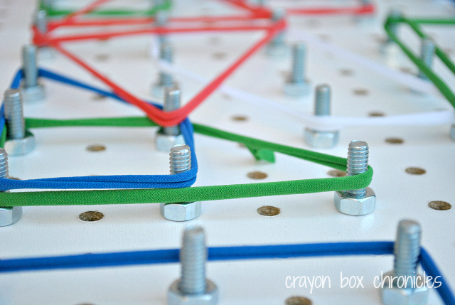 DIY Geoboard with Fabric Loops by Crayon Box Chronicles