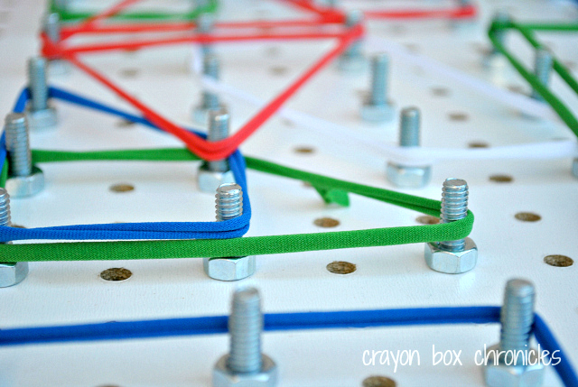 DIY Geoboard with Fabric Loops by Crayon Box Chronicles
