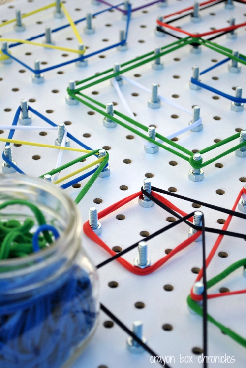 DIY Geoboard with Fabric Loops by Crayon Box Chronicles