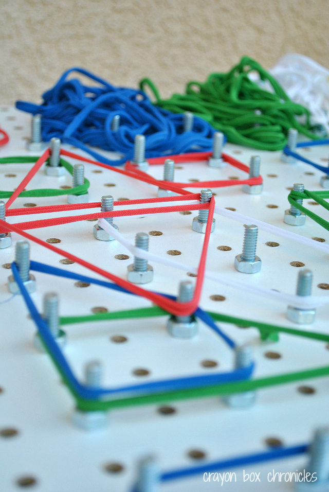 DIY Geoboard with Fabric Loops by Crayon Box Chronicles