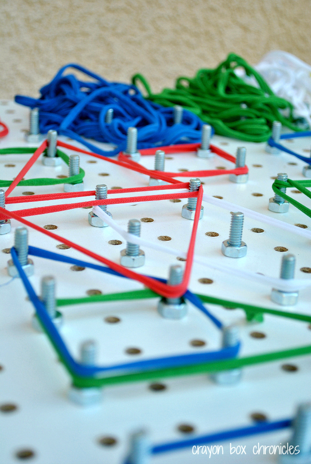 DIY Geoboard with Fabric Loops by Crayon Box Chronicles