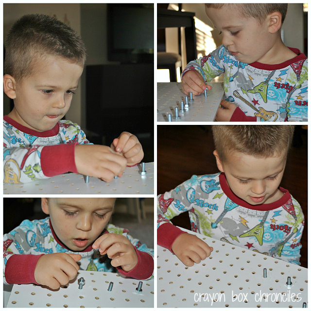 DIY Geoboard with Fabric Loops by Crayon Box Chronicles