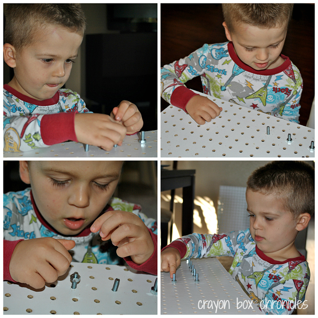 DIY Geoboard with Fabric Loops by Crayon Box Chronicles