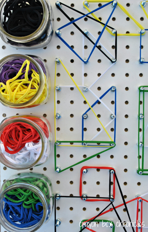 DIY Geoboard with Fabric Loops by Crayon Box Chronicles