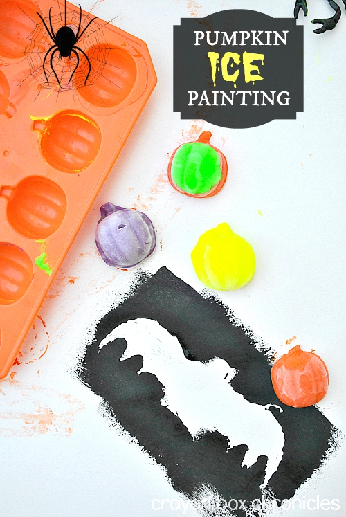 pumpkin ice painting for kids