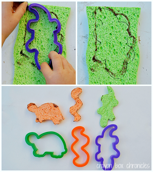 Reptile Sponge Stamping by Crayon Box Chronicles