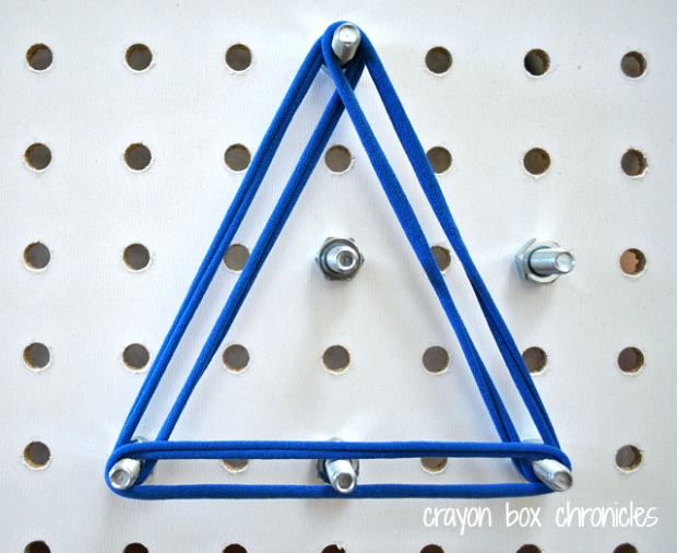 DIY Geoboard with Fabric Loops by Crayon Box Chronicles