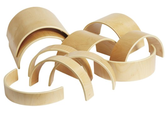 ECR4Kids Wooden Tunnels and Arches, 10-Piece Set