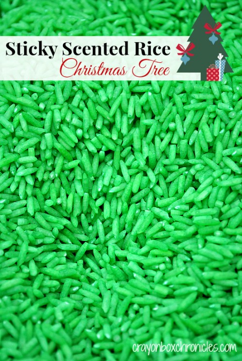 Sticky Scented Rice Christmas Tree by Crayon Box Chronicles
