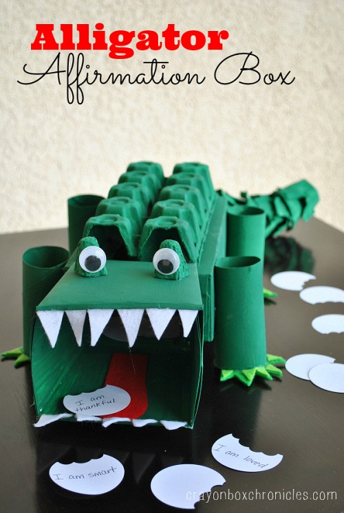 recycled alligator affirmation box