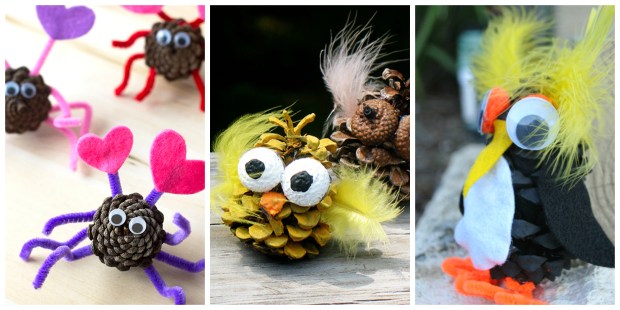Animal and Insect Pine Cone Crafts for Kids