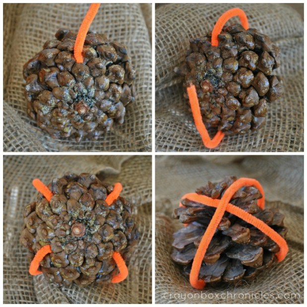 How to make pine cone pumpkins