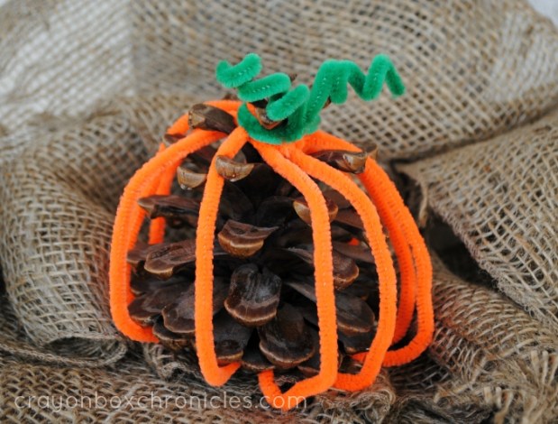 Pumpkin Pine Cone Craft for Kids
