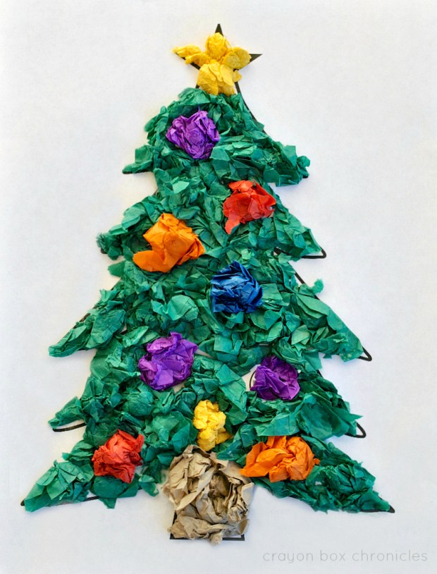 Color by Number Tissue Paper Tree Activity 